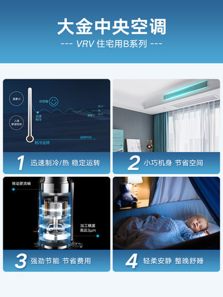 DAIKIN/大金中央空调家用一拖三3匹多联机 中小户型VRV-B舒适款