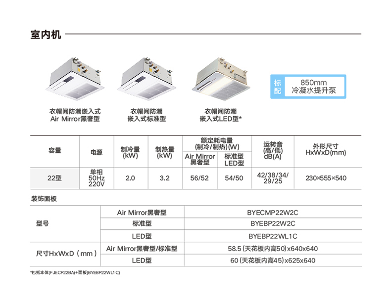 DAIKIN/大金衣帽间专用空调嵌入式空调室内机 家用中央空调内机(图6)