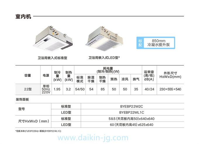 DAIKIN/大金卫浴专用空调嵌入式卫生间空调 中央空调家用室内机(图6)