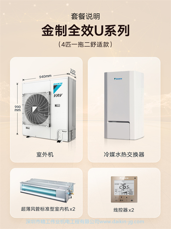 DAIKIN/大金中央空调家用4匹一拖二变频地暖采暖空调多联机VRV-U(图2)