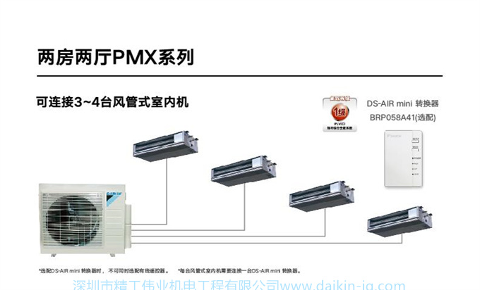 DAIKIN大金中央空调家用一拖三3匹变频空调机两房两厅PMX舒适款(图8)