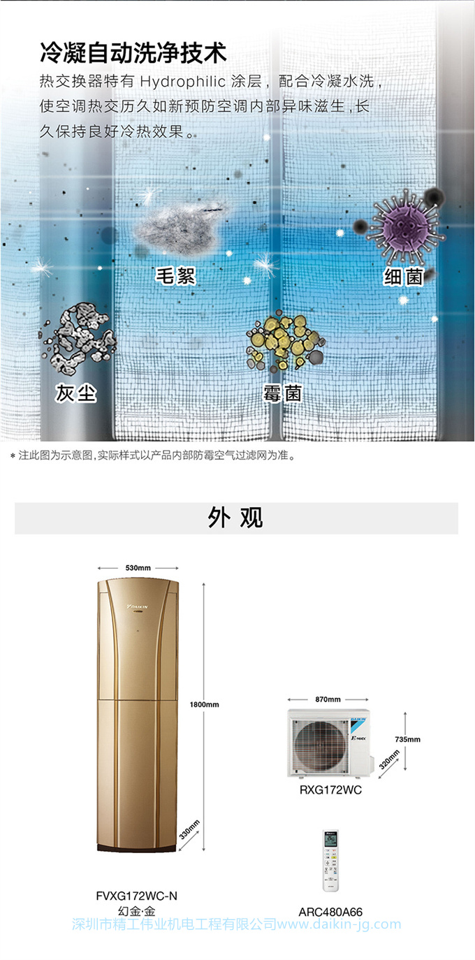 Daikin/大金FTCR236WC-W1+FVXG172WC-W变频冷暖家用空调组合套装(图11)