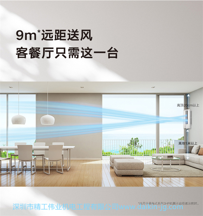 Daikin/大金FKXW150WAC-W变频1级冷暖2匹空调家用柜机悬角式客厅(图9)