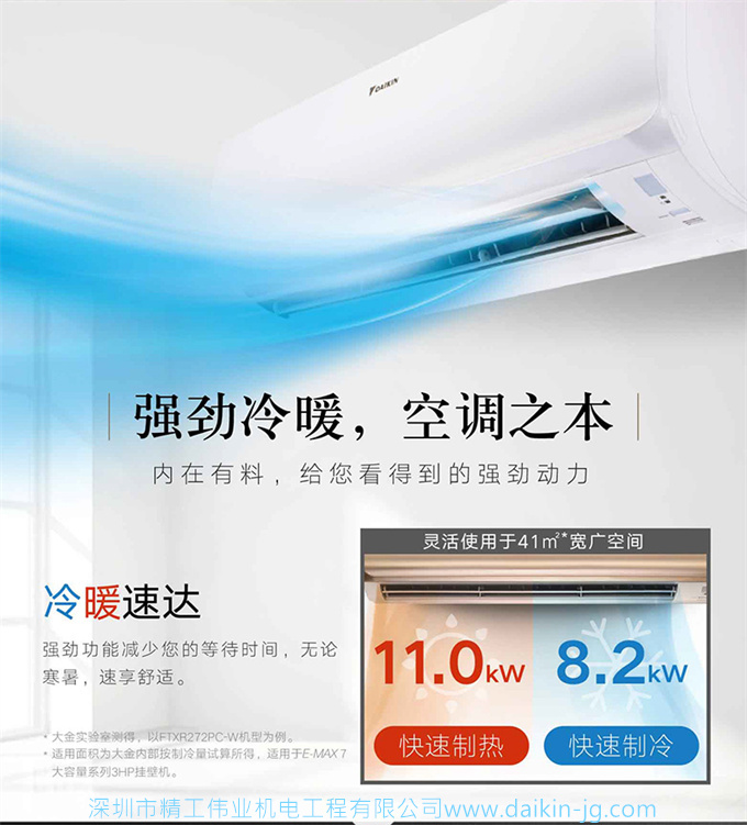 Daikin/大金 FTXR272UC-W1二级变频空调大3匹智能WiFi康达挂机(图10)