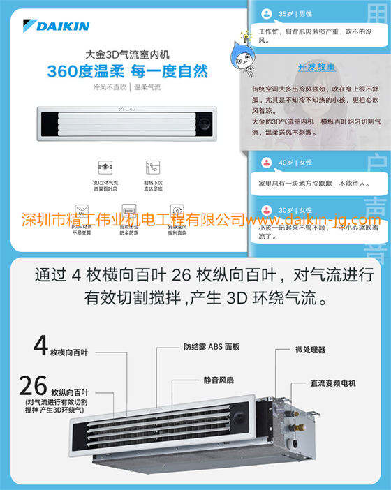 【视频】大金中央空调功能篇：3D气流风管机的功能、特色介绍