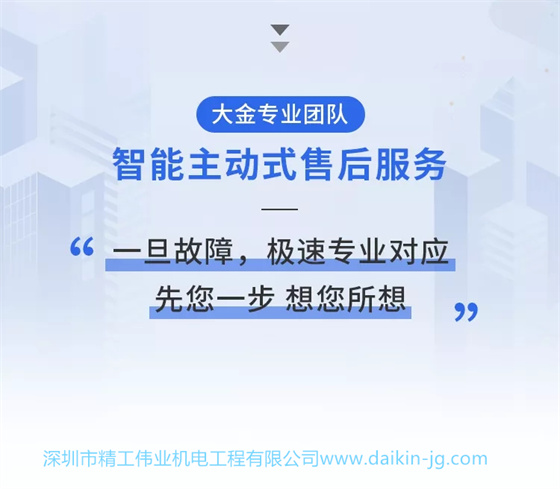 大金专业团队,智能主动式售后服务。一旦故障,极速专业对应先您一步,想您所想。